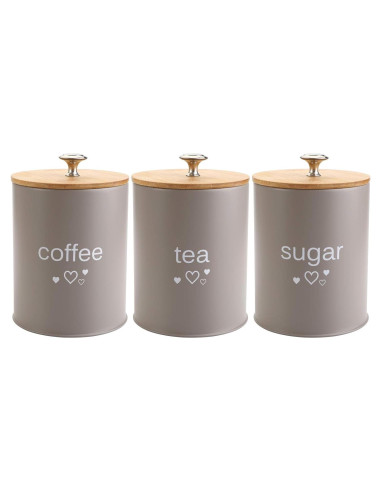 Set de 3 Tarros de Cocina Fasmov para Café, Azúcar y Té