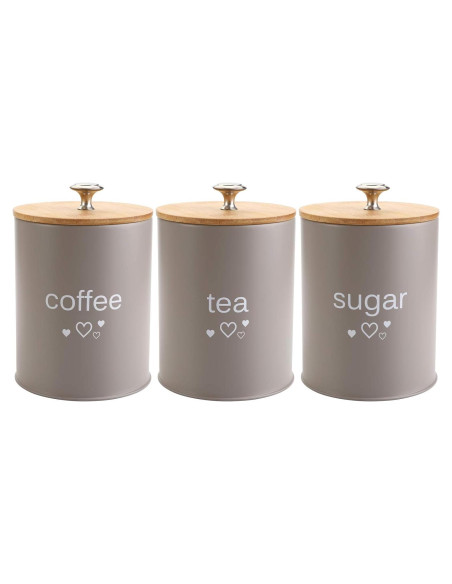 Set de 3 Tarros de Cocina Fasmov para Café, Azúcar y Té