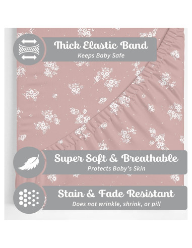 Funda de Cambiador Rosa Antiguo Sorrel + Fern - Algodón Orgánico