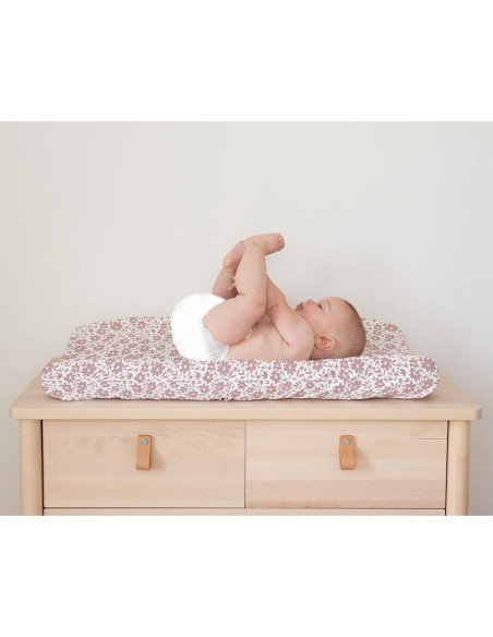 Funda de Cambiador Rosa Antiguo Sorrel + Fern - Algodón Orgánico Funda de Cambiador Rosa Antiguo Sorrel + Fern - Algodón Orgánico