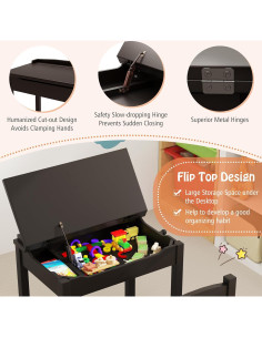 Conjunto de Mesa y Sillas para Niños Costzon - Madera Marrón 2