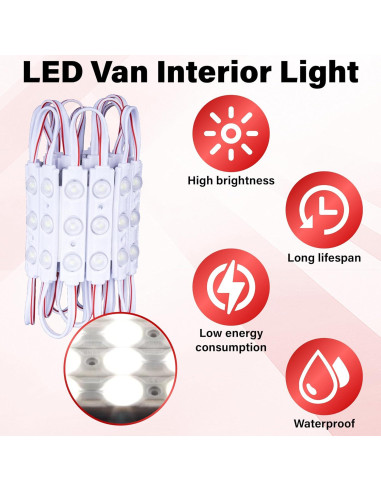 Kit de Luces LED 12V Ecocstm para Furgonetas - 60 Módulos