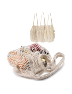 Bolsas de Compras Reutilizables Mercurhouse 3 Paquetes Algodón