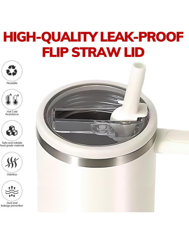 Tapa de Popote XPMY para Vaso Stanley 40 Oz Reutilizable 2 Pzs