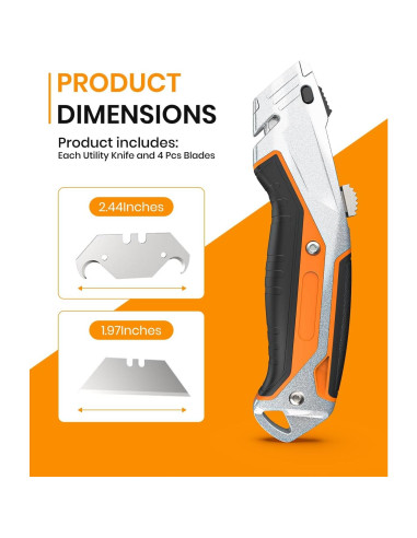 Cuchillo Utilitario Retráctil Bilivein - Cortador de Metal 17.5 cm