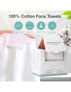Toallas Faciales Desechables 100% Algodón TOP-TIP'S - Suaves y Gruesas 2