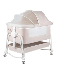 Cuna de Bebé 4 en 1 Suihuooo Ajustable con Colchón Crema