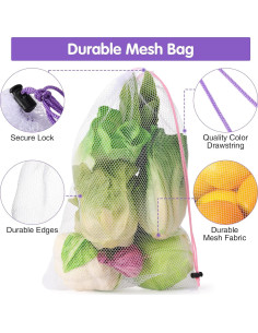 Bolsas de Malla Frienda 20 Pcs Reutilizables 3 Tamaños 2