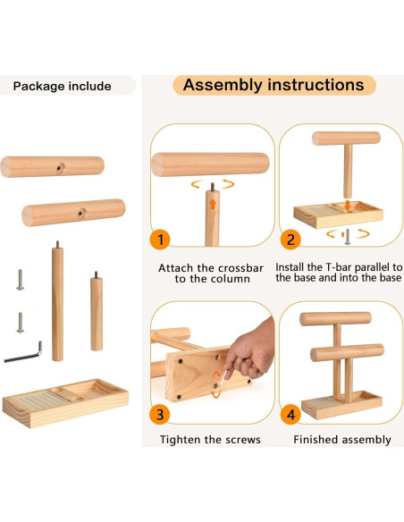 Soporte de Joyería de Madera AJINGSHANG 2 Niveles Naturaleza