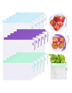 Paquete de 15 Bolsas Reutilizables JUNGYOON - Malla Lavable