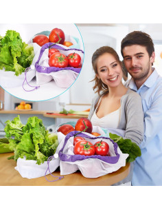 Paquete de 15 Bolsas Reutilizables JUNGYOON - Malla Lavable 2