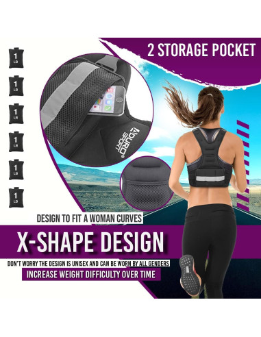 Chaleco con peso ajustable Aduro Sport 1.81-4.53kg para entrenamiento