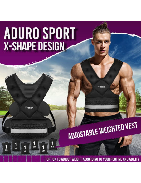 Chaleco con peso ajustable Aduro Sport 1.81-4.53kg para entrenamiento