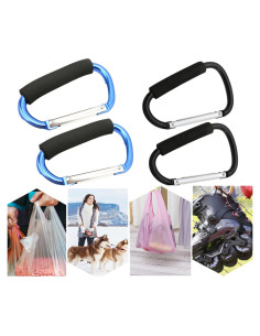Soporte de Bolsa de Compras Magnoloran 4 Ganchos Aluminio Negro/Azul