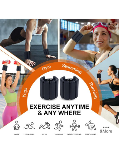 Set de 2 Pesas de Muñeca 0.45 kg YSHUFJOI Ajustables para Mujeres
