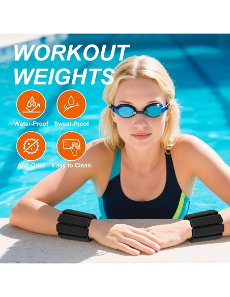 Set de 2 Pesas de Muñeca 0.45 kg YSHUFJOI Ajustables para Mujeres