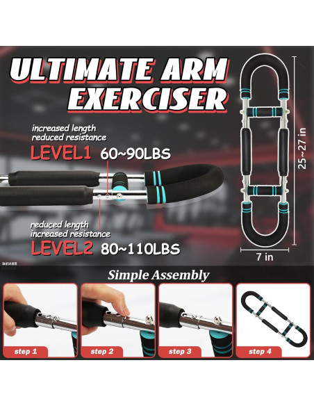 Entrenador de Brazos Twister Jkwokback 60-110lb Ajustable