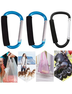 Soporte de Bolsa de Compras Magnoloran 4 Ganchos Aluminio Negro/Azul 2