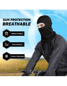 Balaclava SUNLAND Negra para Motocicleta y Ciclismo - Unisex 2