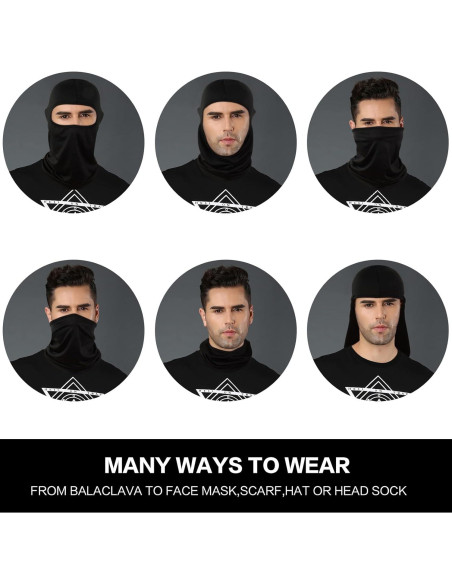 Balaclava SUNLAND Negra para Motocicleta y Ciclismo - Unisex