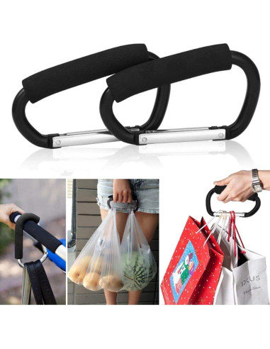 Soporte de Bolsa de Compras Magnoloran 4 Ganchos Aluminio Negro/Azul