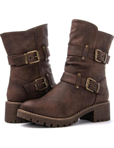 Botas de Motociclista para Mujer Globalwin GW-W21YY13, Negro, T. 8.5 2