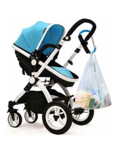 Soporte de Bolsa de Compras Magnoloran 4 Ganchos Aluminio Negro/Azul