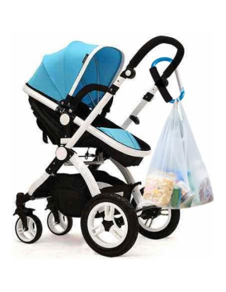 Soporte de Bolsa de Compras Magnoloran 4 Ganchos Aluminio Negro/Azul