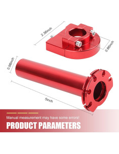 Agarre Acelerador Motocicleta Nowkont 22 mm Rojo CNC 2