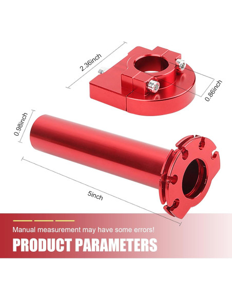 Agarre Acelerador Motocicleta Nowkont 22 mm Rojo CNC