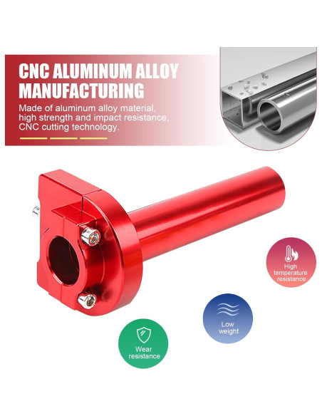 Agarre Acelerador Motocicleta Nowkont 22 mm Rojo CNC