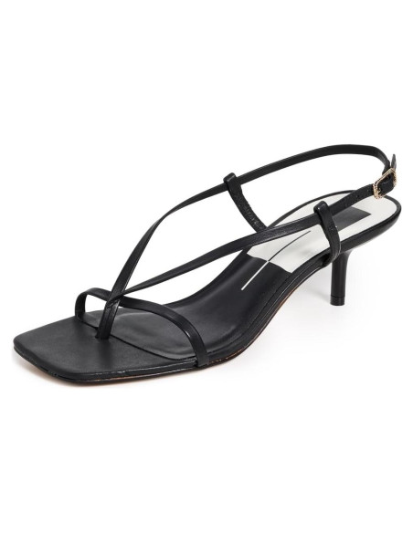 Sandalia de Tacón Bajo Dolce Vita Laury Cuero Negro 5.08 cm