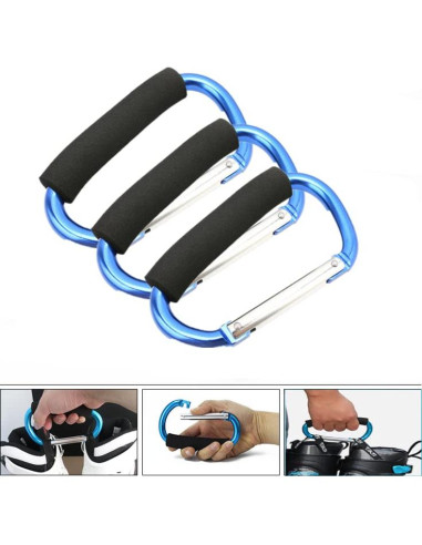 Soporte de Bolsa de Compras Magnoloran 4 Ganchos Aluminio Negro/Azul