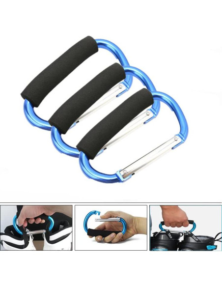 Soporte de Bolsa de Compras Magnoloran 4 Ganchos Aluminio Negro/Azul