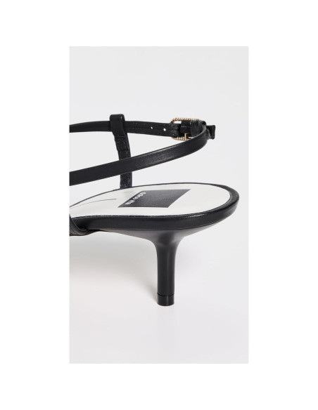 Sandalia de Tacón Bajo Dolce Vita Laury Cuero Negro 5.08 cm