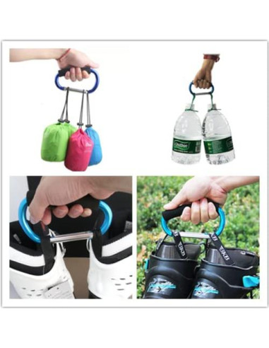 Soporte de Bolsa de Compras Magnoloran 4 Ganchos Aluminio Negro/Azul