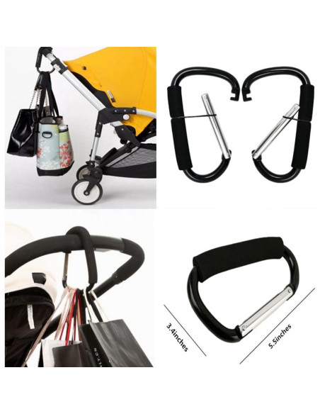 Soporte de Bolsa de Compras Magnoloran 4 Ganchos Aluminio Negro/Azul