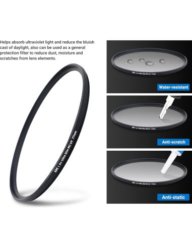 Filtro UV JJC 46mm con tapa de lente para Nikon Z30 Z50 Zfc