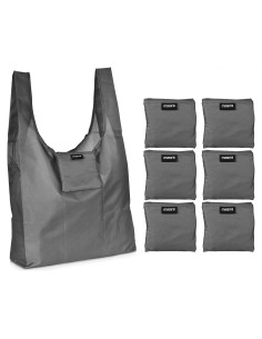 Bolsa de Compras Reutilizable Masirs 6-Pack Gris 39L x 15W x 59H cm