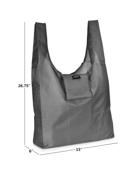 Bolsa de Compras Reutilizable Masirs 6-Pack Gris 39L x 15W x 59H cm