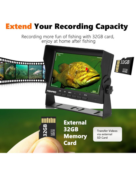 Cámara de Pesca Submarina FishPRO 7" Autofoco 1200TVL 15m