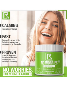 Suplemento Calmante No Worries Rx - GABA, L-Teanina, 140g 2