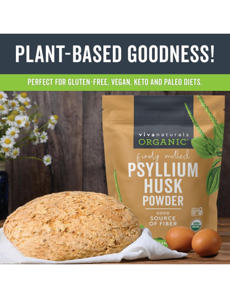 Paquete Viva Naturals 680 g Psyllium Orgánico + 150 Palillos DenTek Menta