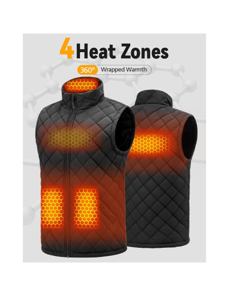 Chaleco Térmico Wulcea para Hombres 7.4V 14000mAh Negro