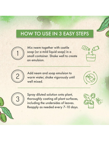 Aceite de Neem Orgánico Puro El Grow Co - 226.8 ml Spray Brillo
