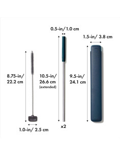 Juego de Popotes Reutilizables OXO Good Grips 4 Piezas 26.67 cm 2