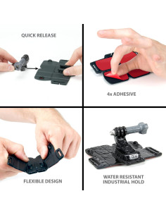 Soporte Adhesivo para Cámara de Acción USA Gear - 4 Piezas - Resistente al Agua 2
