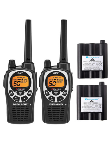 Walkie Talkie GMRS Midland GXT1000 con 4 Baterías y Alerta NOAA
