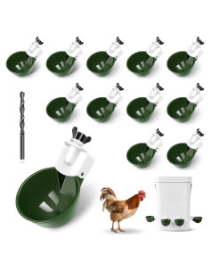 Tazas de Agua para Pollos Hipykat 12pcs Sistema Automático