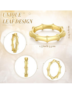 Soportes de Servilleta Dandat 24 Piezas Dorado 4.5 cm 2